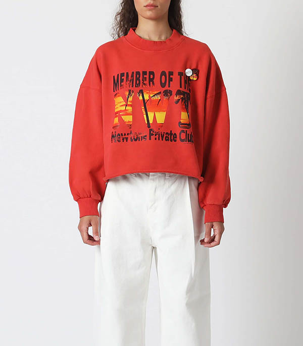 Sweat-shirt Porter Sunset Rouge Newtone